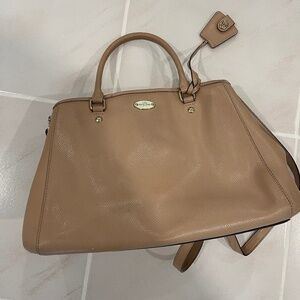 Beige Leather Coach Purse